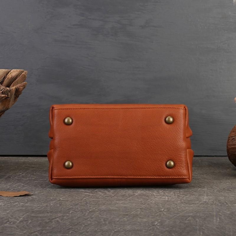 Johnature Handbag Genuine Leather Women Bag Retro Solid Color Versatile Large Capacity Shoulder & Crossbody Bags