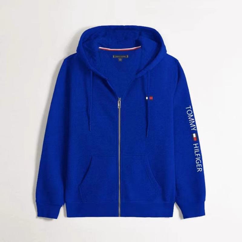 Tommy Men's Long-Sleeve Jacket, Hooded Cardigan, Spring & Autumn Sweatshirt, Casual Base Layer