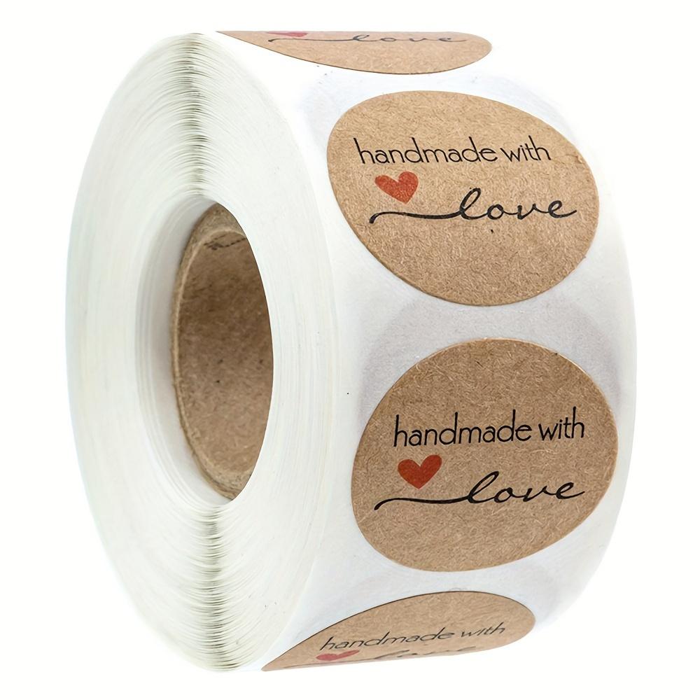 

Brown Kraft Paper Stickers for Heart Stickers, Scrapbooking, Envelope and Packaging Sealing Labels, Stationery. A