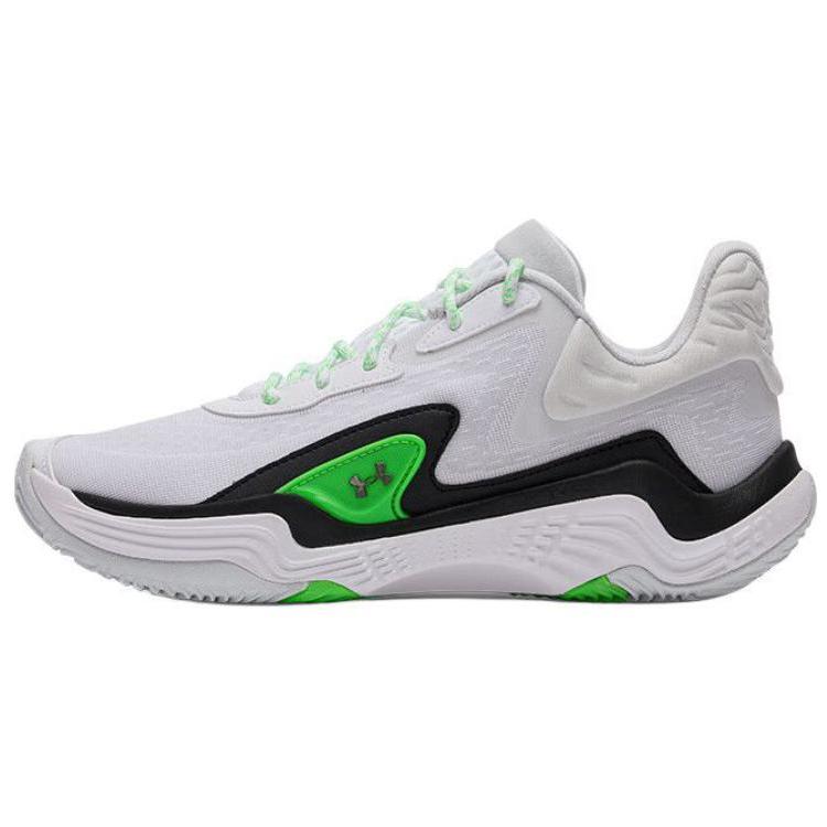 Under Armour Spawn 7 White Green Shock Black Unisex Sneakers 3028461-101