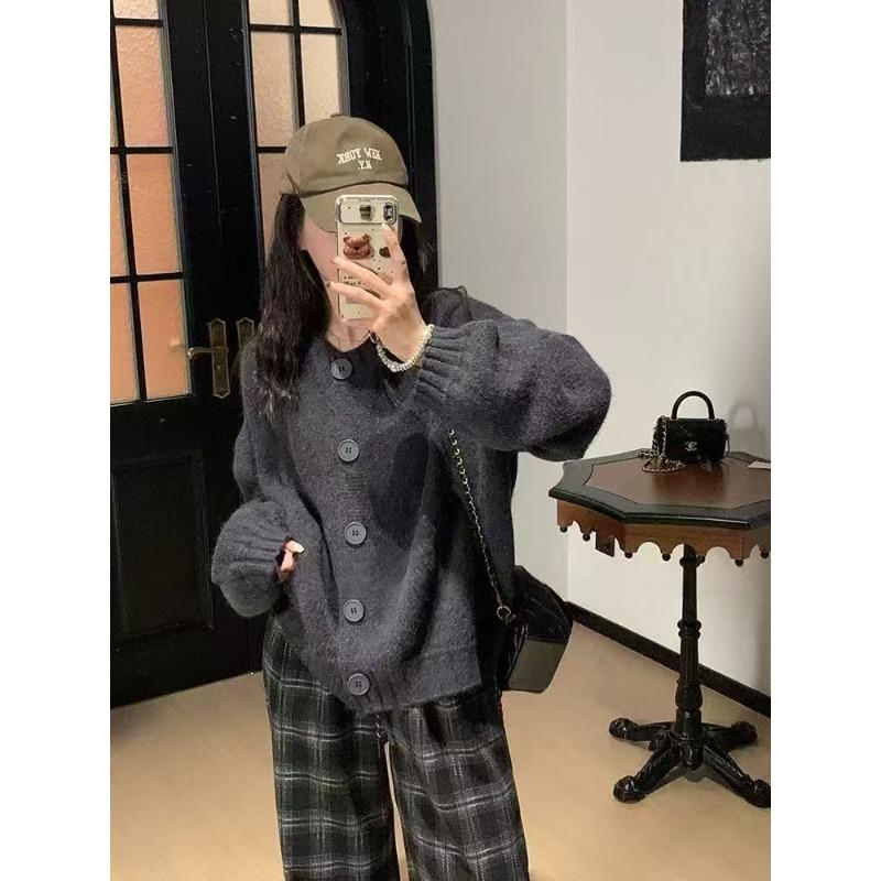 TIFICY Damenmode, lässig, Herbst/Winter, einfarbig, bedruckt, langärmelig, O-Ausschnitt, Oberteile, Damenbekleidung, Wollstrickpullover