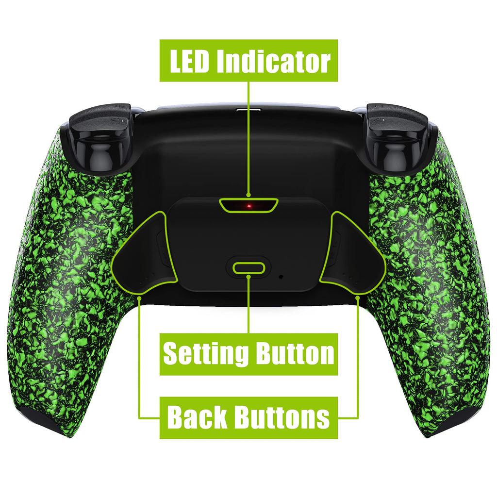 EXtremeRate Programmable Back Paddle Plastic Rise Remap Kit dla kompatybilnej z płytą rozszerzeń kontrolera PS5 i teksturowanym, przeprojektowanym tylnym etui
