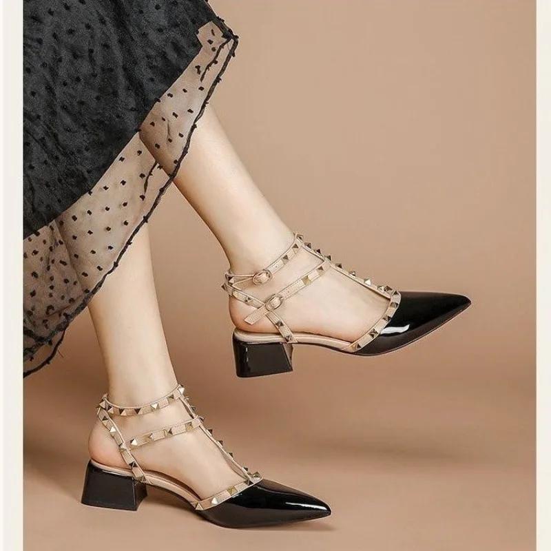 Fashion Comemore Women High Heels Sandals  New Summer Fashion Office High Heels Shoes High Quality Luxury Designer Wedding Sandals Women