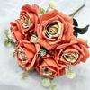 Simulation 9-Fork Money Leaf Rose Home Wedding Bride Party Hotel Decoration Fake Flowers Photography Props Background Scenery