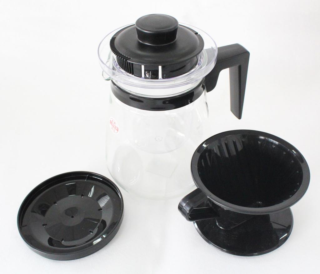 iwaki Heat-Resistant Glass Rilassa Iced Coffee, Black, 1000ml, Dripper Pot, K8966CS-BK