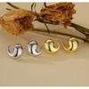 Minimalist Comma Earrings Women Sterling Studs Gold Plated Modern Chic Jewelry Gift