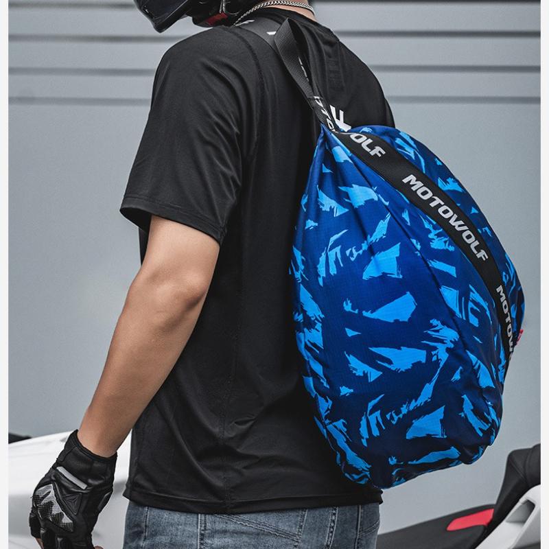Water-Resistant Multi-Functional Motorcycle Backpack Capacity Single-Shoulder Bag for Helmet, Basketball Storage & Rider Touring