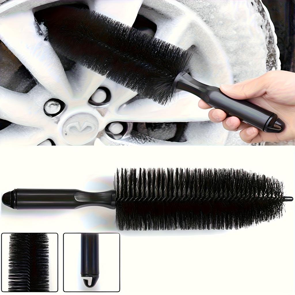 Car Tire Cleaning Brush with Handle, Efficient Wheel Rim Washing and Maintenance Tool, Plastic Car Cleaning Accessory - Suitable for Vehicle Wheels