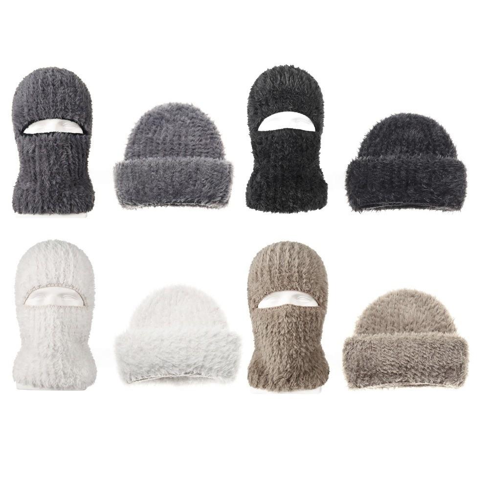Thickened Winter Balaclavas Cap Neck Warmer Ski Knitted Mask Casual Full Face Pullover Cap Riding
