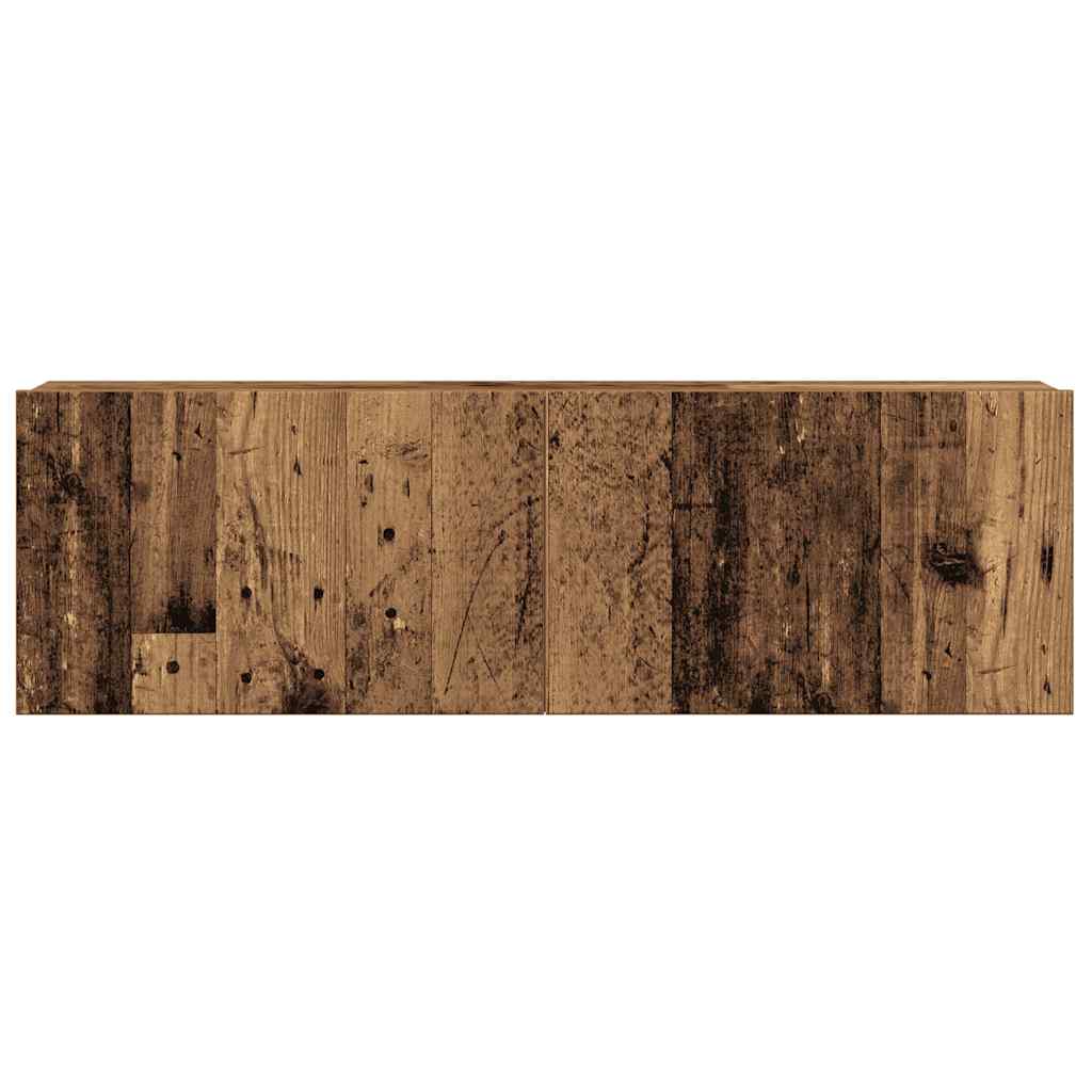 6 Piece Wall Mounted TV Cabinet Set Rustic Wood Look Engineered Wood