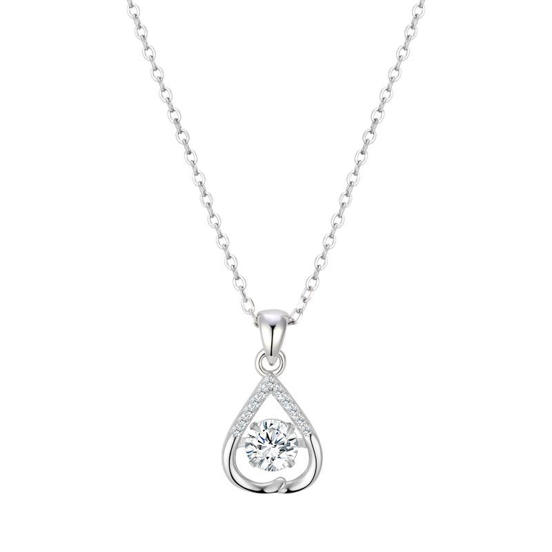 S925 Sterling Silver Heart Necklace: Trendy Women’s Choker with Simple Clavicle Chain Design 925 Sterling Silver