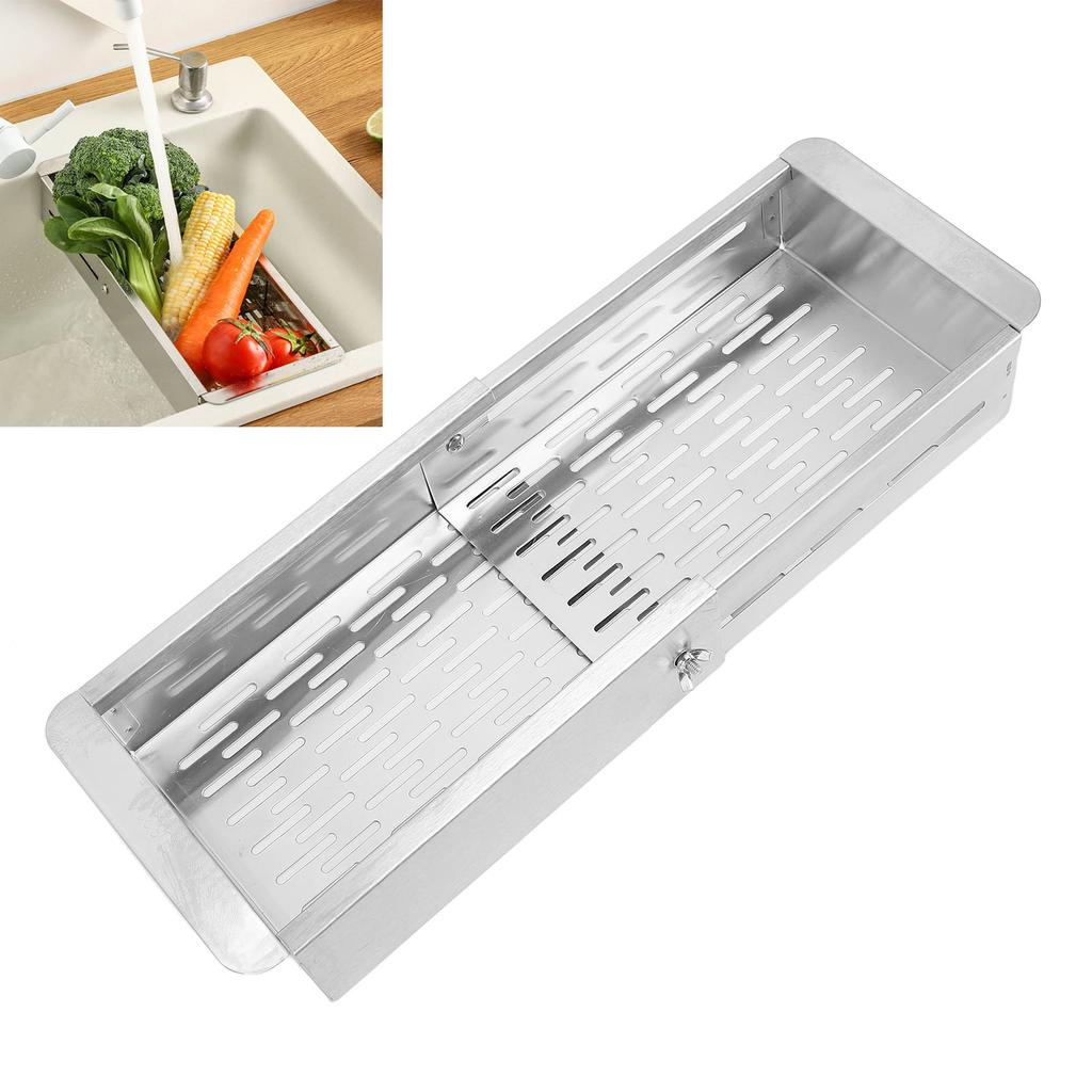 Scurgător de vase pentru chiuvetă, retractabil, din oțel inoxidabil 304, economisește spațiu, pentru legume F