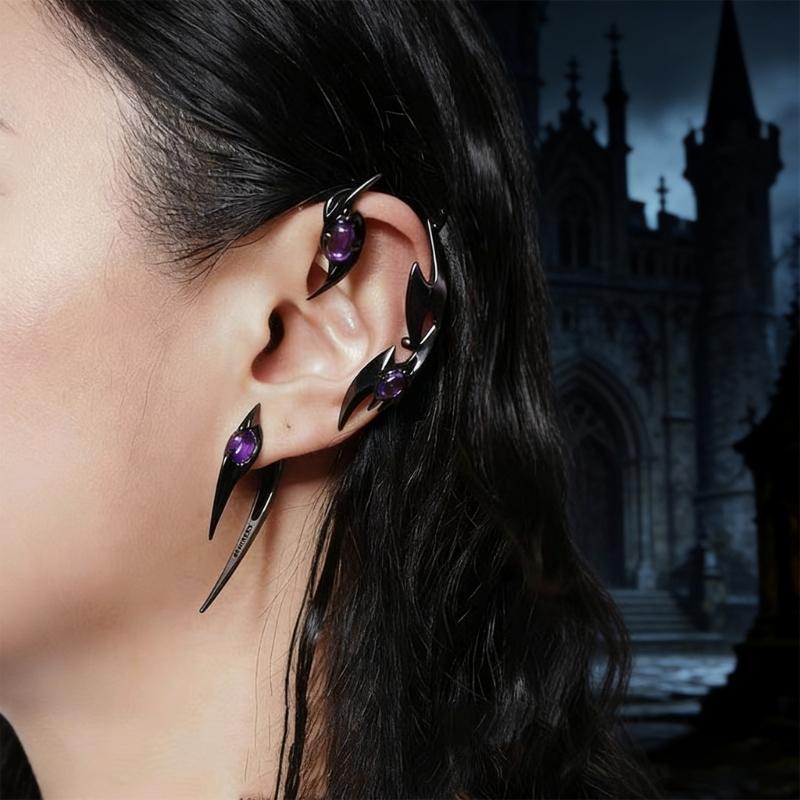 Trendy Gothic Ear Clips For Women Stylish Alloy Mechanical Ear Hangings Jewelry For Music Festivals And Casual Outings