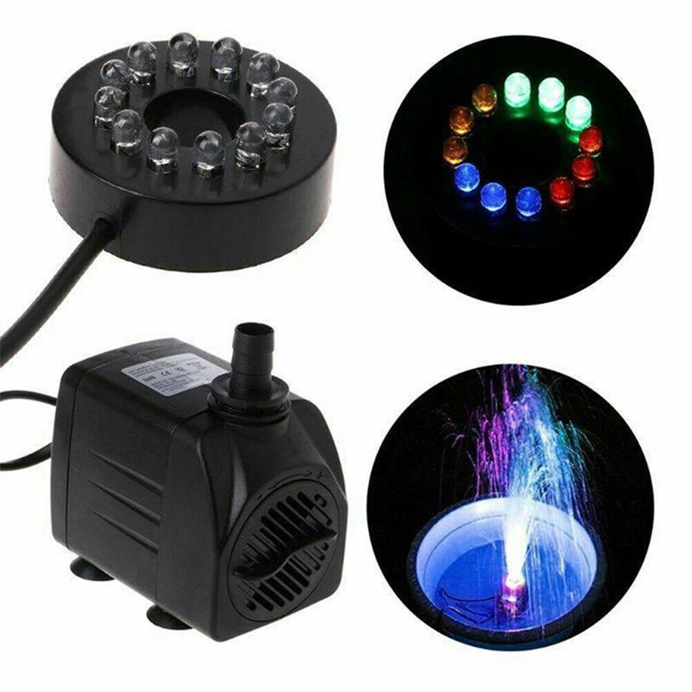 16W LED Submersible Water Pump Fountain Pump Firm Low Noise with Light Outdoor Fountain Pumps for