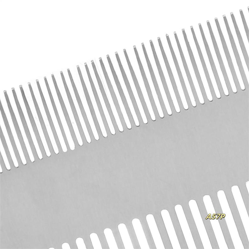 10X Dual Action Stainless Steel Edc Credit Card Size Comb Wallet Comb Pocket Comb Anti-Static Hair Comb NONE серебряный