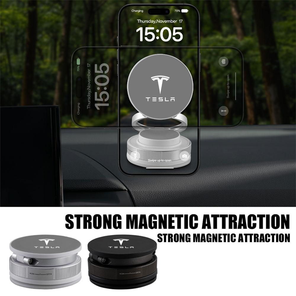 ALG1 Car Mount Vacuum Magnetic Phone Holder 360° Adjustable Foldable Strong Suction Stand for Tesla WYE Auto Dashboard Valve Cap