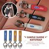 JQOZ8 For Universal Car Keychain Suede Metal Key Ring Portable Auto Accessory Mk2 Mk3 Ranger Mondeo Mk4 S-MAX Kuga Mustang Fusion