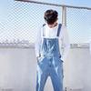 Men's Denim Overalls Large Size Strap Straight Pants Blue Jeans Men's Plus Size Work Clothes