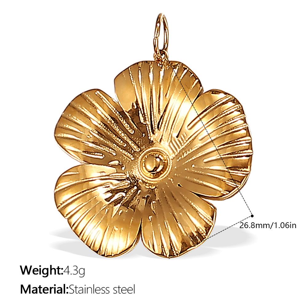 18K Gold-Plated Stainless Steel Beach-Style Pendant Necklace