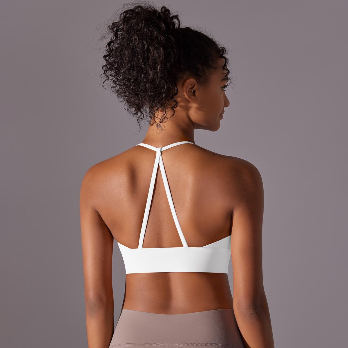 

Auroth женский противоударный бюстгальтер для йоги с красивой спиной спортивное нижнее белье без рукавов фитнес-майка для бега XL белый