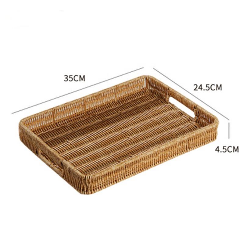 European Style Rattan Woven Serving Tray Medium