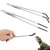 2Pcs Stainless Steel Aquarium Feeding Tweezers 27CM Non-slip Reptile Feeding Tongs with Rubber Head Dazzling Aquarium Clip Tools
