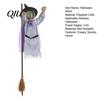 Halloween Witch Party Supplies Animated Decoration, Sound Activated Lighted Haunted House Prop, Long-lasting Decoration Creepy Flying with Broom