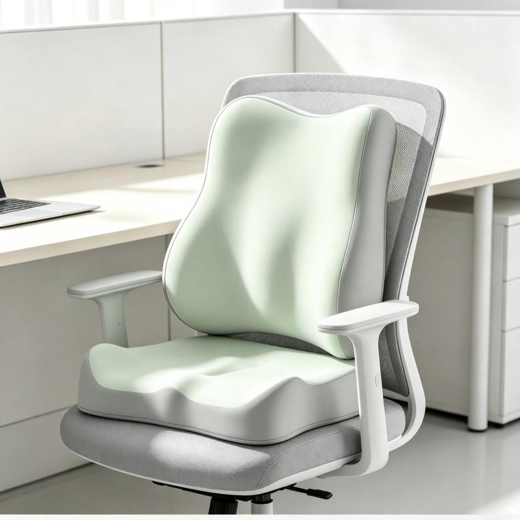 Ergonomic Memory Foam Lumbar Support Seat Cushion for Office Chair