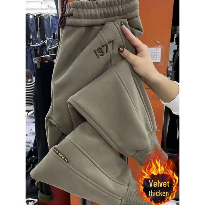 

2026 A/W Velvet Thickened Harem Pants for Women - Slimming, Versatile, Petite Fit 3XL зелёный