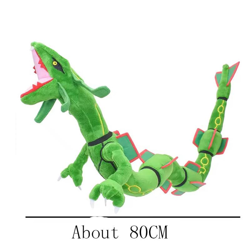 Rayquaza Dragon Green Cotton Soft Stuffed Anime Collectible Plush Toys Gift for Kid 30.5 Inch Artoon Character Toy Great