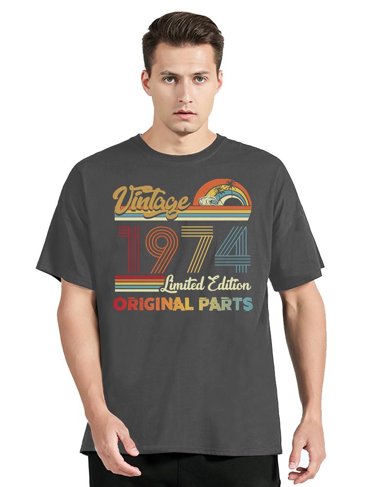 Vintage 1974 Limited Edition Retro Style T-shirt Men Tees Fashion Oversized Casual Tshirt Men Clothing Cotton T Shirt Tops