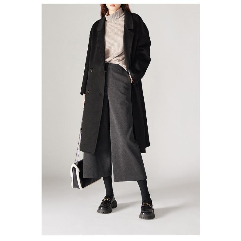 Eight-point Wide-leg Pants In Winter New Thickened Wool Casual Pants for Women