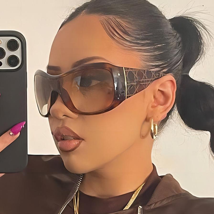 One Piece Oversized Sunglasses For Women Men Vintage Square Shield Gradient Hip Hop Sun Glasses Female Sexy Driving Shades