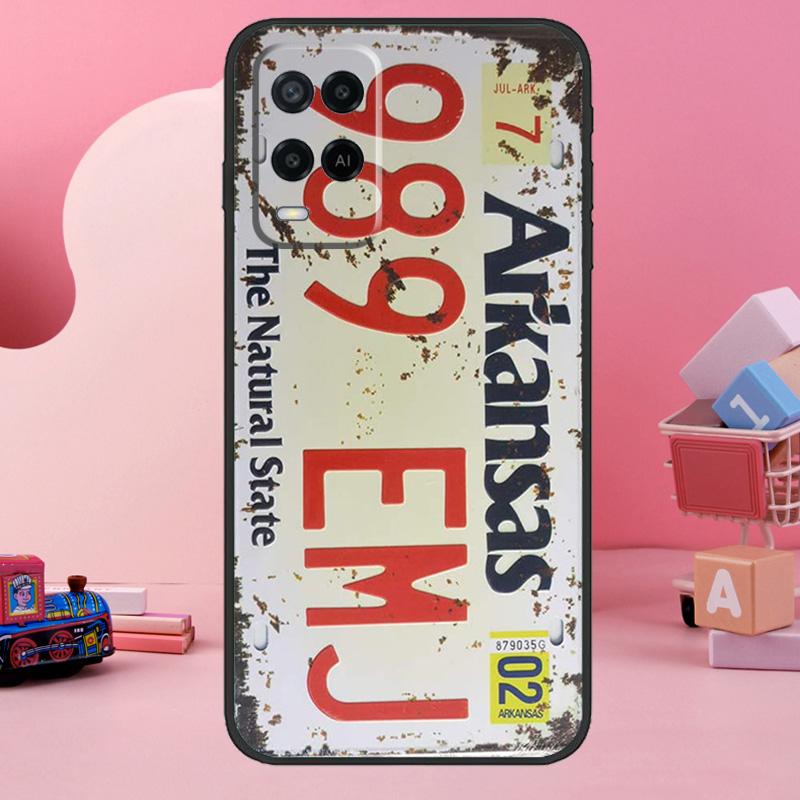Retro Vintage License Case For Oppo A98 A78 A18 A38 A58 A60 A80 A40 A77 A57 A17 A74 A54 A94 A96 A76 A16 A15 A5 Pro
