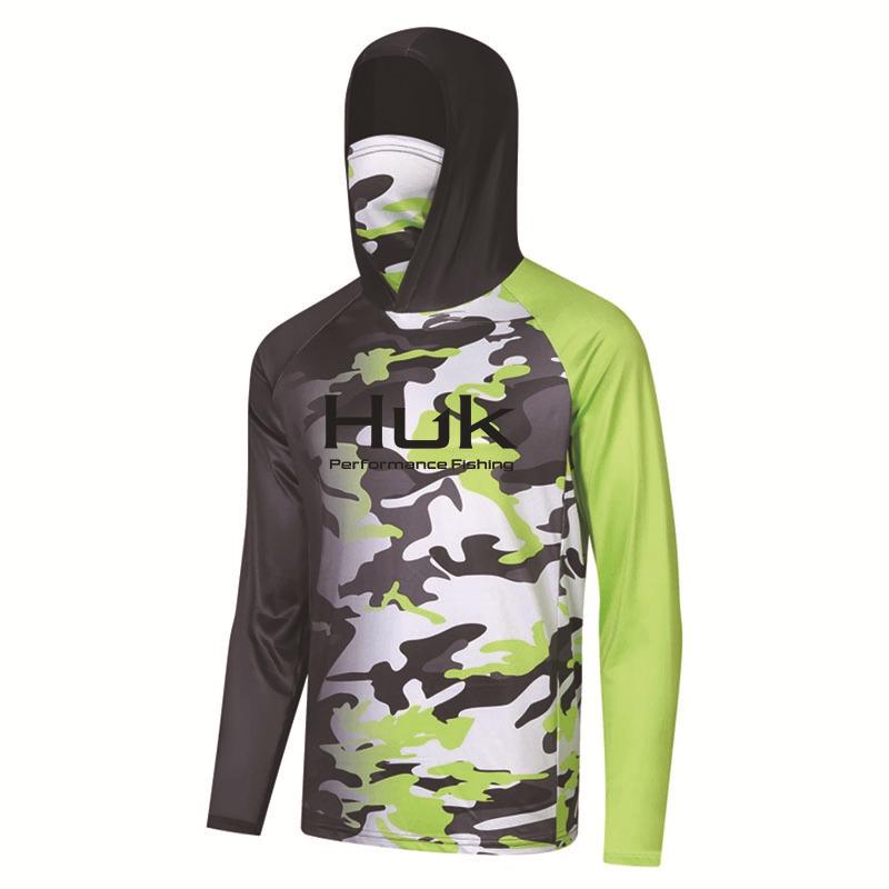 HUK Summer Outdoor UV Protection Hooded Fishing Shirt