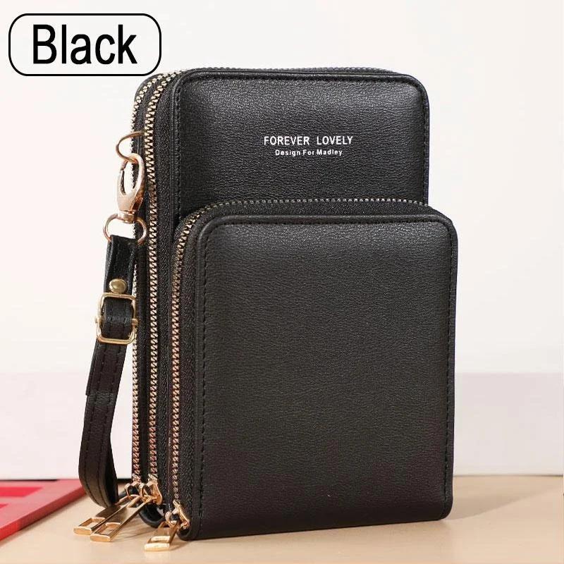

Crossbody Cellphone Purse Shoulder Bags Women Multi-functional Touch Screen Bag RFID Blocking Card Wallet Female Messenger Bag чёрный