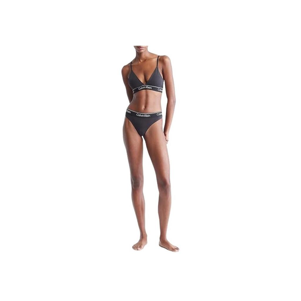 Calvin Klein Letter Print Comfortable Simple Bra Women Underwear Black QF7186-001