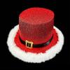 Christmas Party Top Hat Comfortable Festive Cosplay Red Green Top Hat with White Brim for Adults Men Women Stage Performance