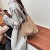 Premium Texture Niche Simple Woven Bucket Bag Large Capacity Casual Lazy Style Underarm Shoulder Commuter Tote Bag