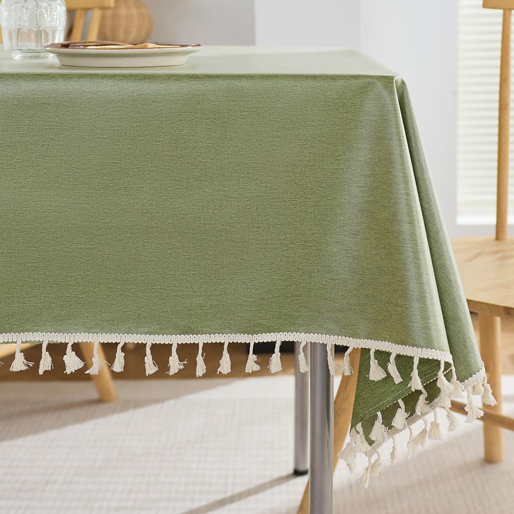 Textured Tablecloths, Heavy Duty Cotton Linen Farmhouse Table Cloth Rectangle Table, Waterproof Wrinkle-free Rectangle Tableclot
