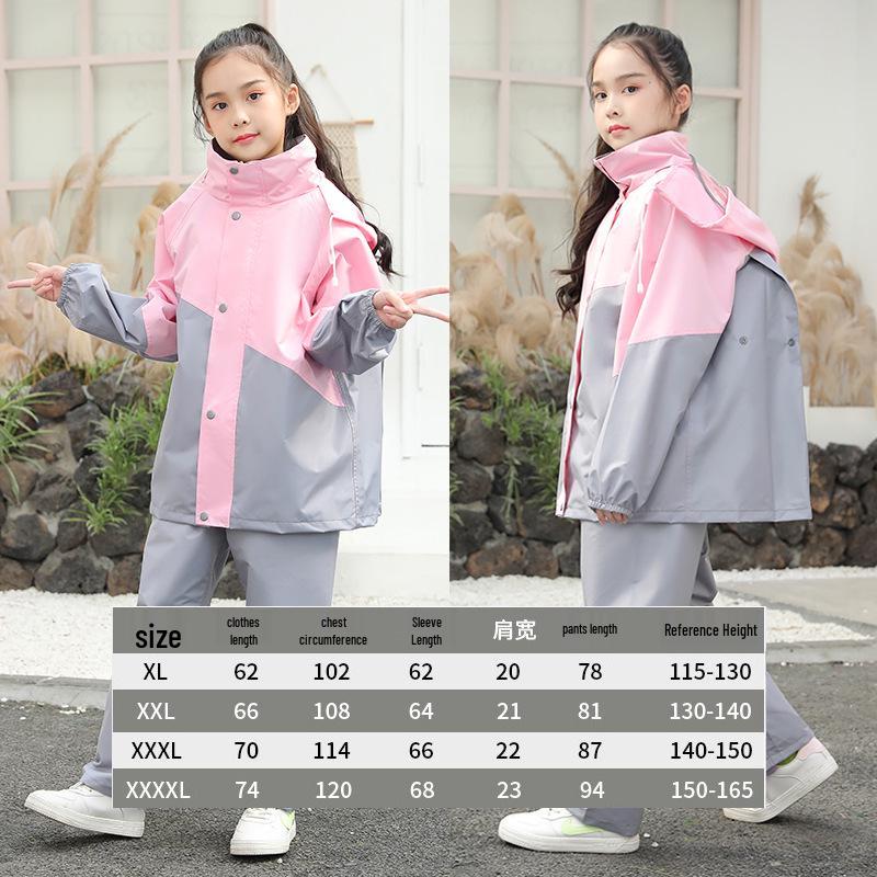 2023 Kids' Raincoat & Rain Pants Set - Boys & Girls Full Body Poncho for School