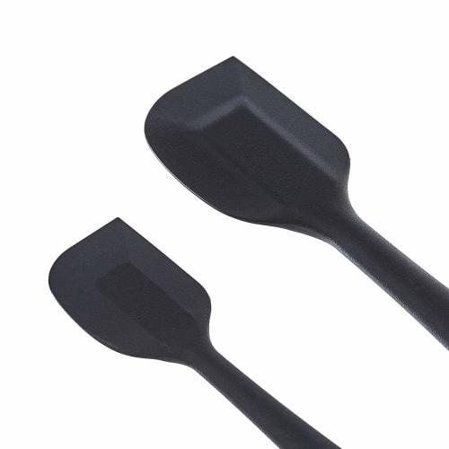 Basic Rectangular Spatula Set, Nonstick Heat-Resistant Silicone (2 Small, 2 Large), Black, 4 Pieces, 27.9 X 5.8 X 2.5 Cm (Formerly Commercial Brand)