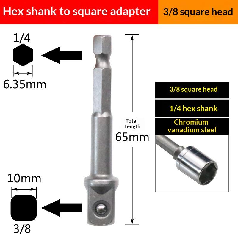1/3Pcs Power Tools Chrome Vanadium Steel Socket Adapter Seth EX Shank To 1/4 "3/8" 1/2 "Extension Drill Bits Hex Bit Set