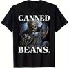 Black Mens Casual Tshirt Top Round Neck Printed Tshirt Canned Beans Enjoyer Birthday Hard Skull Commemorative Tshirt Gift