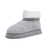 Fashion Shoes for Women 2024 New High Quality Slip on Mid-Calf Warm Women's Boots Solid Color Round Toe Flock Low-heeled