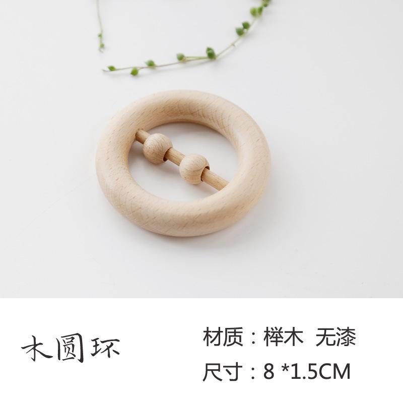 Semicircular Rattle Grinding Teeth, Moon Beech Rattle Grinding Teeth Wooden Baby Ringing Bells Wooden Toys, Gripping