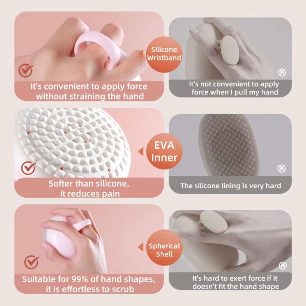 Deep-Cleaning Bath Cleaning Scrubber Ergonomic Handle Manual Skin Massager Bathing