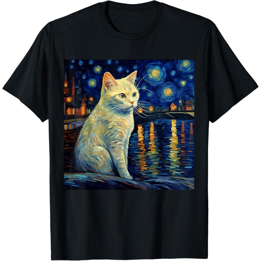 Surreal Starry Night British Shorthair Cat T-Shirt S