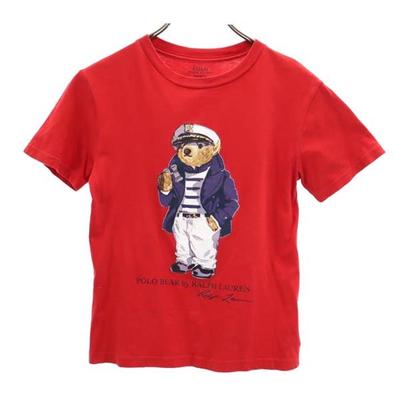 Polo Bear Print Short Sleeve T-shirt 140 Red Series Kid's Used