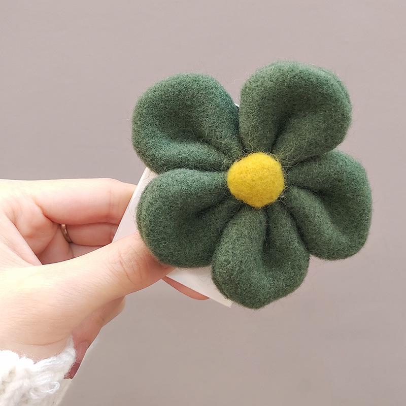 Korean Cute Woolly Flower Plush Hair Tie Headband